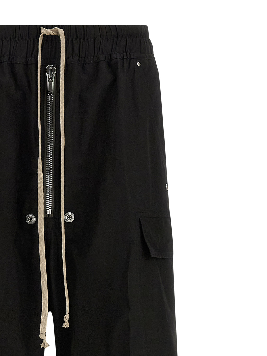Rick Owens Black Cotton Cargo Pants