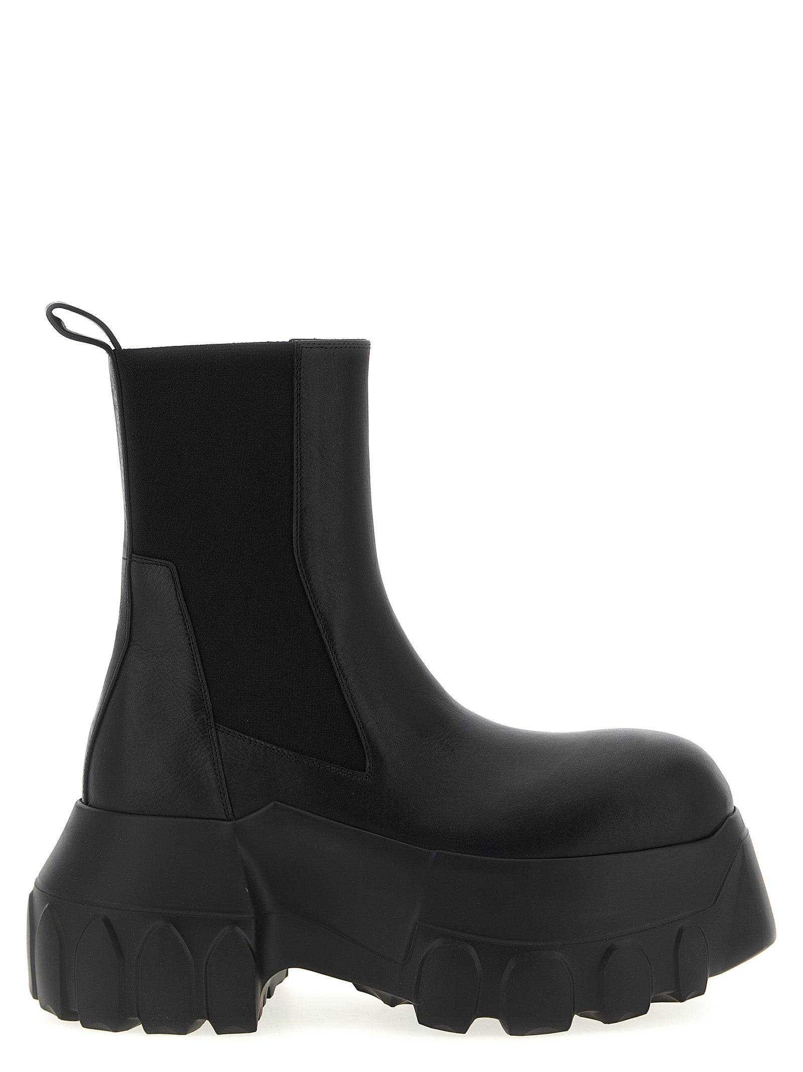 Rick Owens Black Calfskin Ankle Boots