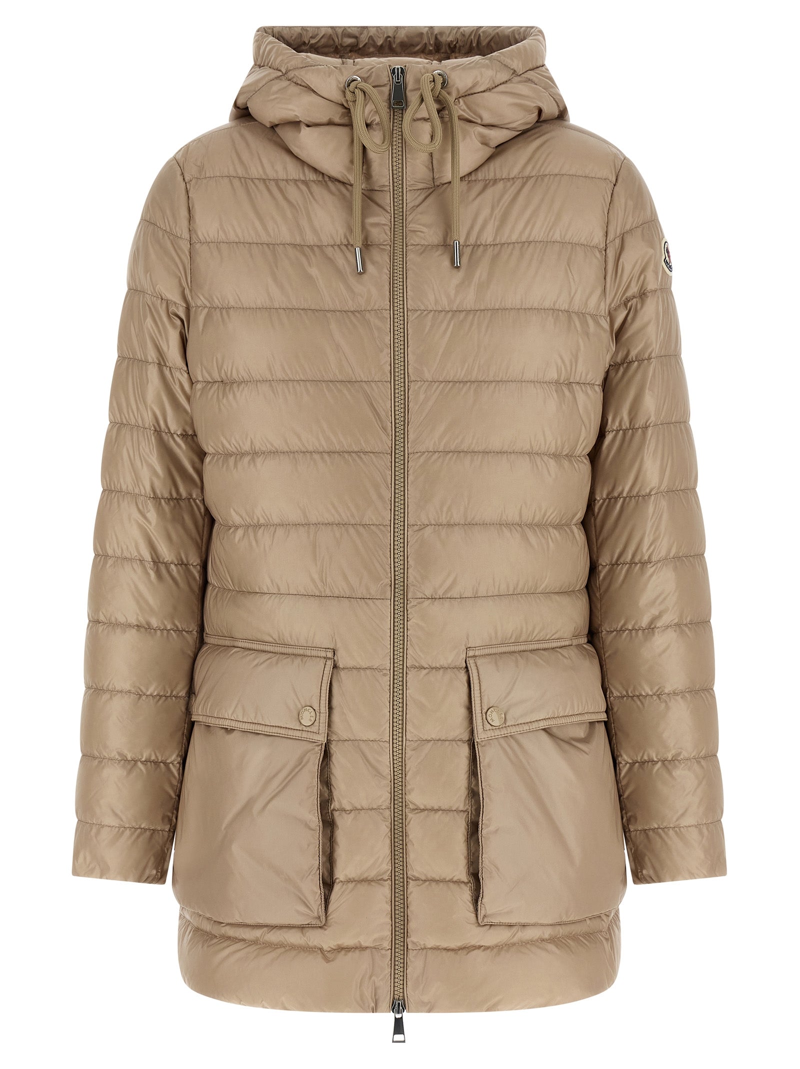 Beige Polyamide Full-Length Jacket