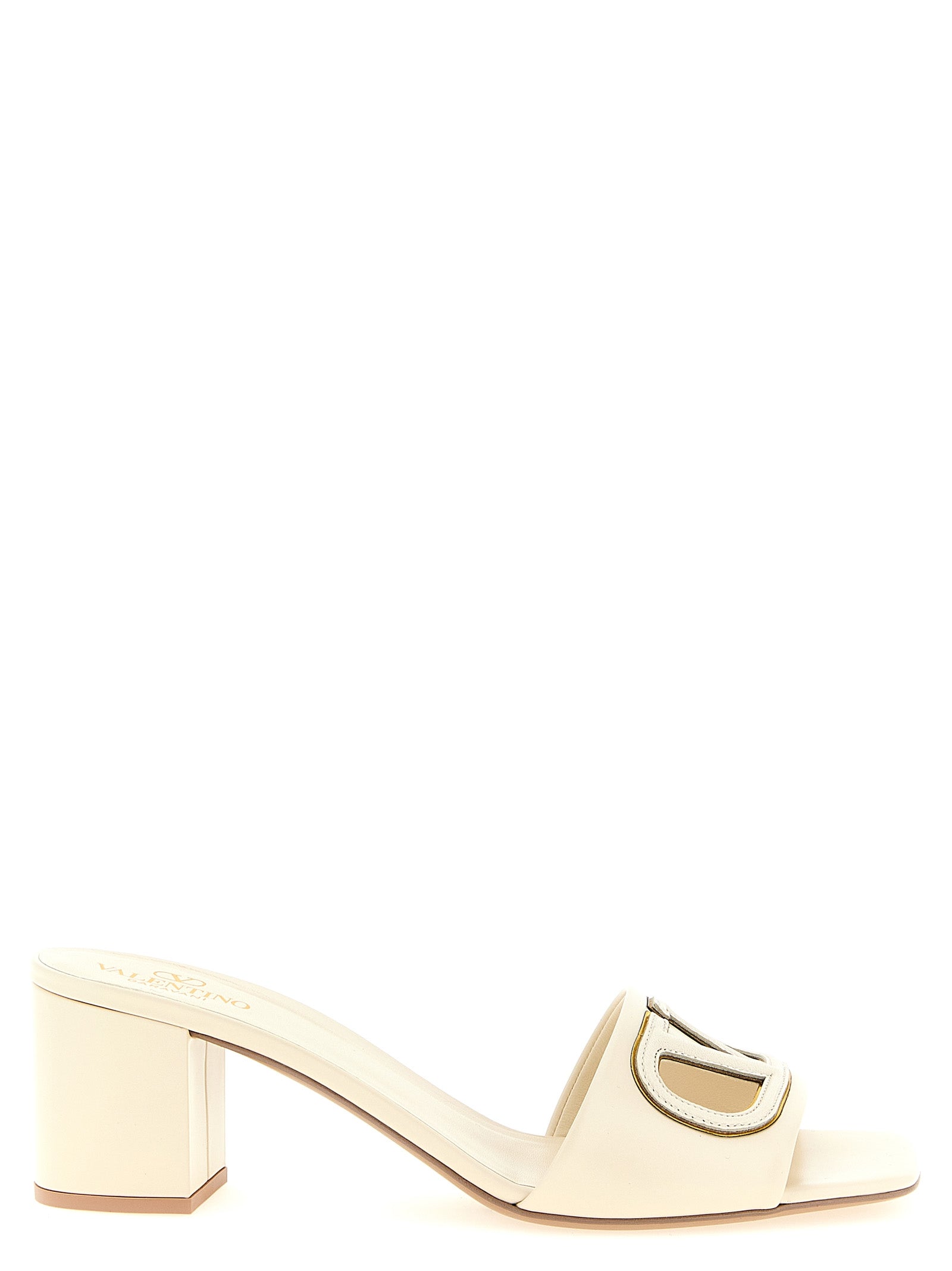 Valentino Garavani White Calfskin Mid Heel Pumps