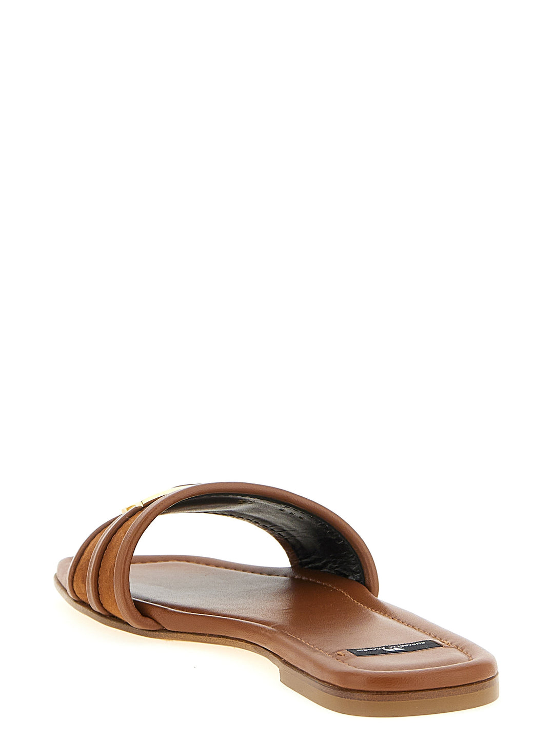 Elisabetta Franchi Brune Skinn Slides
