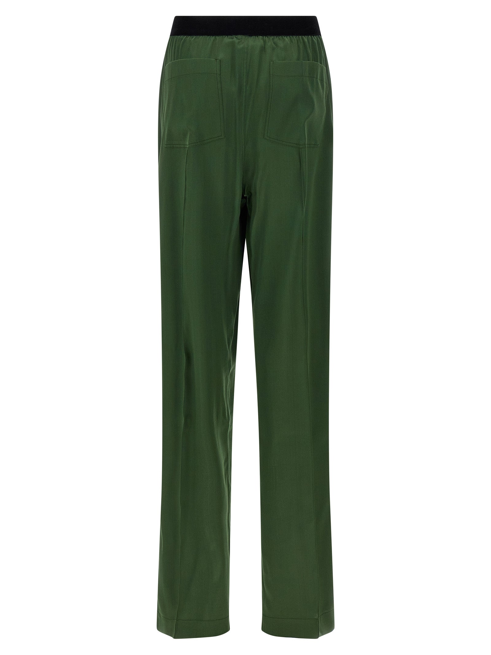 Bicolor Silk Casual Pants