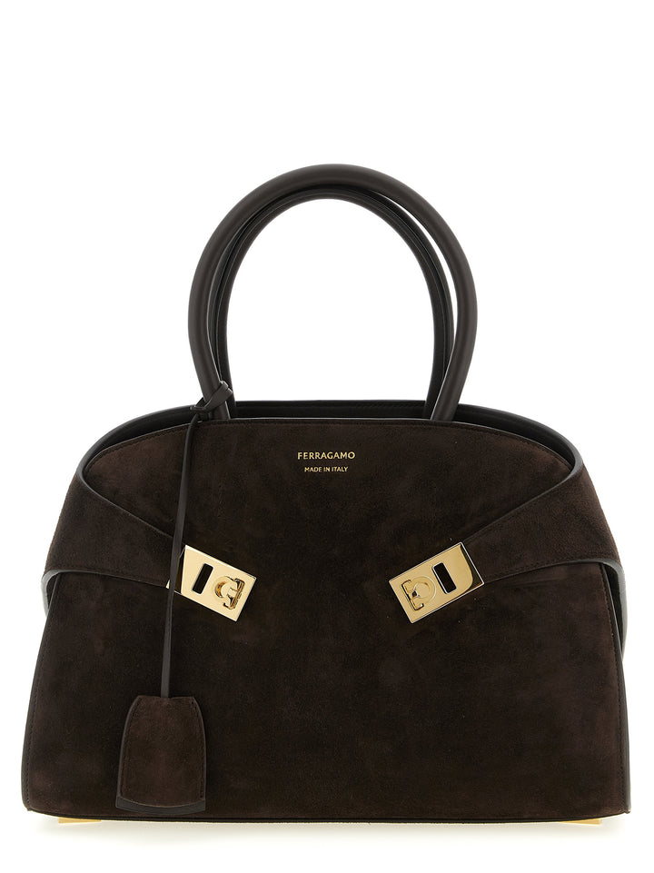 Ferragamo håndveske i brunt geiteskinn