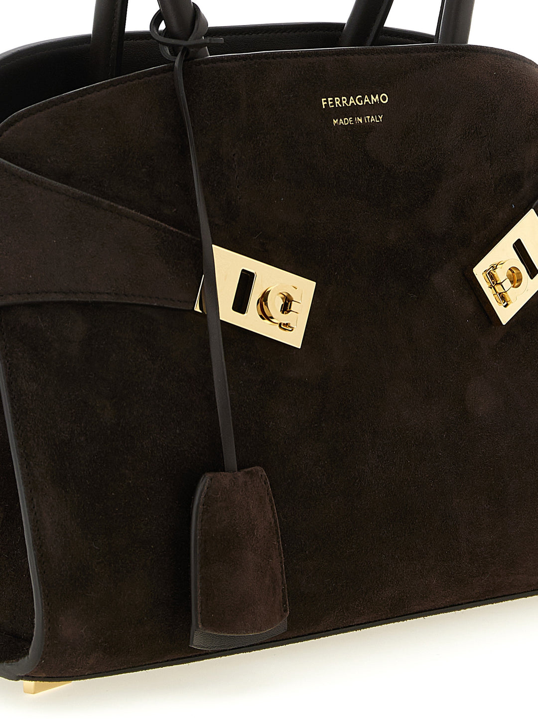 Ferragamo håndveske i brunt geiteskinn
