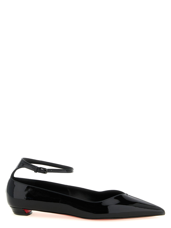 Christian Louboutin ballerinasko i svart kalveskinn