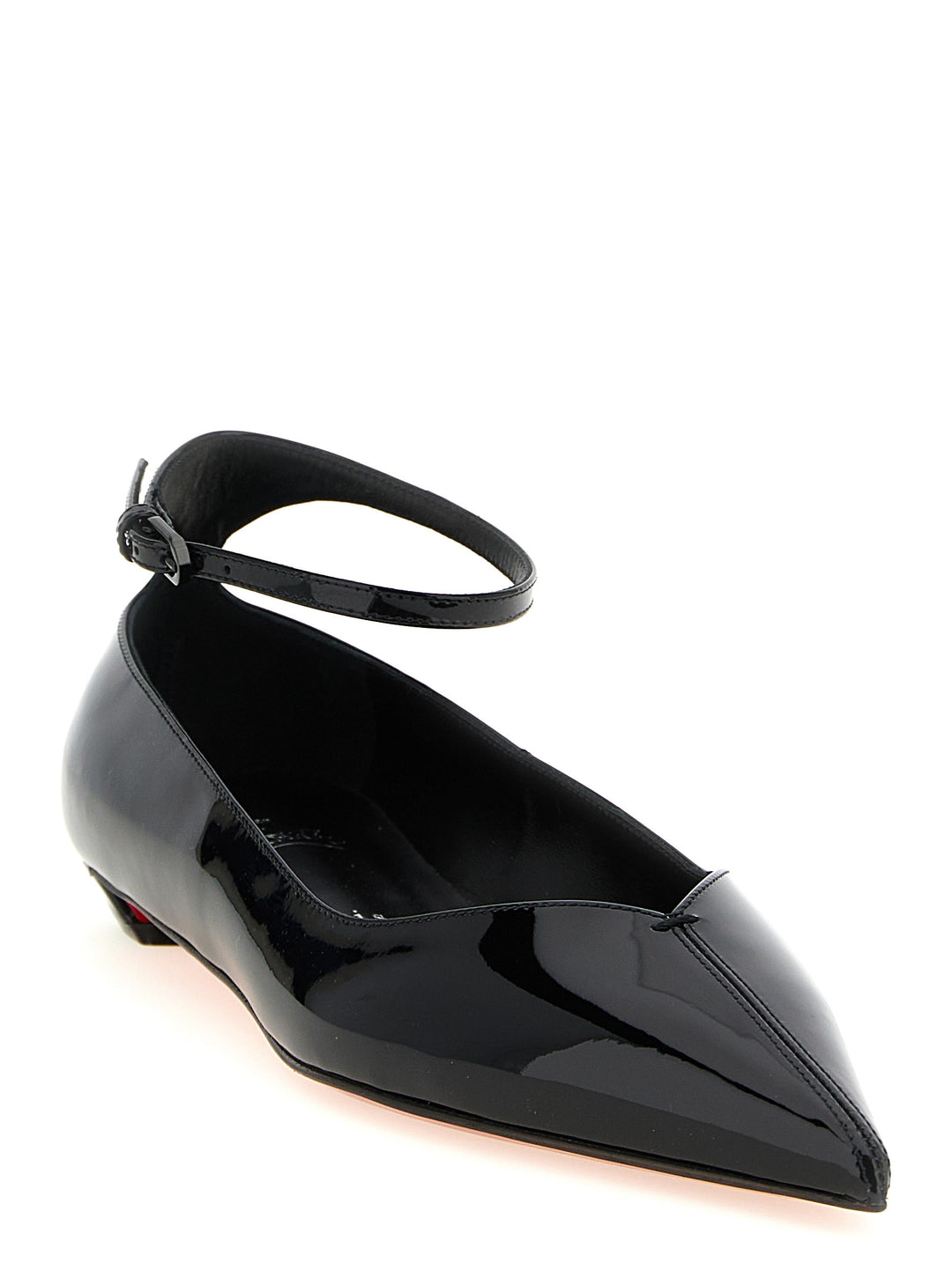 Christian Louboutin ballerinasko i svart kalveskinn