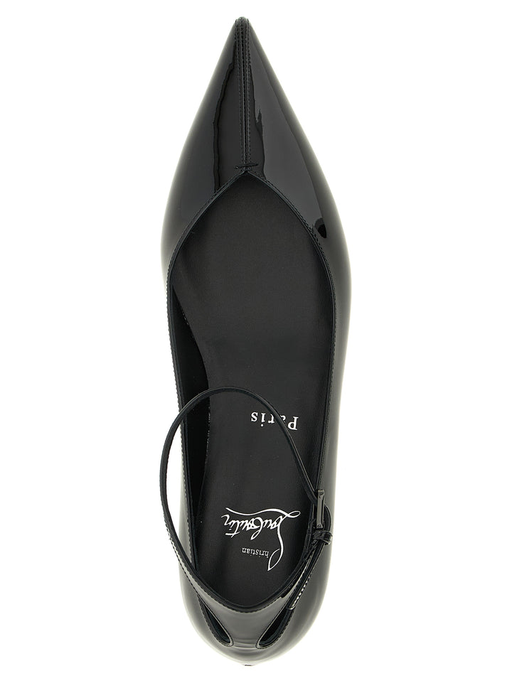 Christian Louboutin ballerinasko i svart kalveskinn
