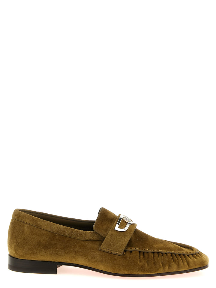 Christian Louboutin slip-on-loafers i brunt kalveskinn