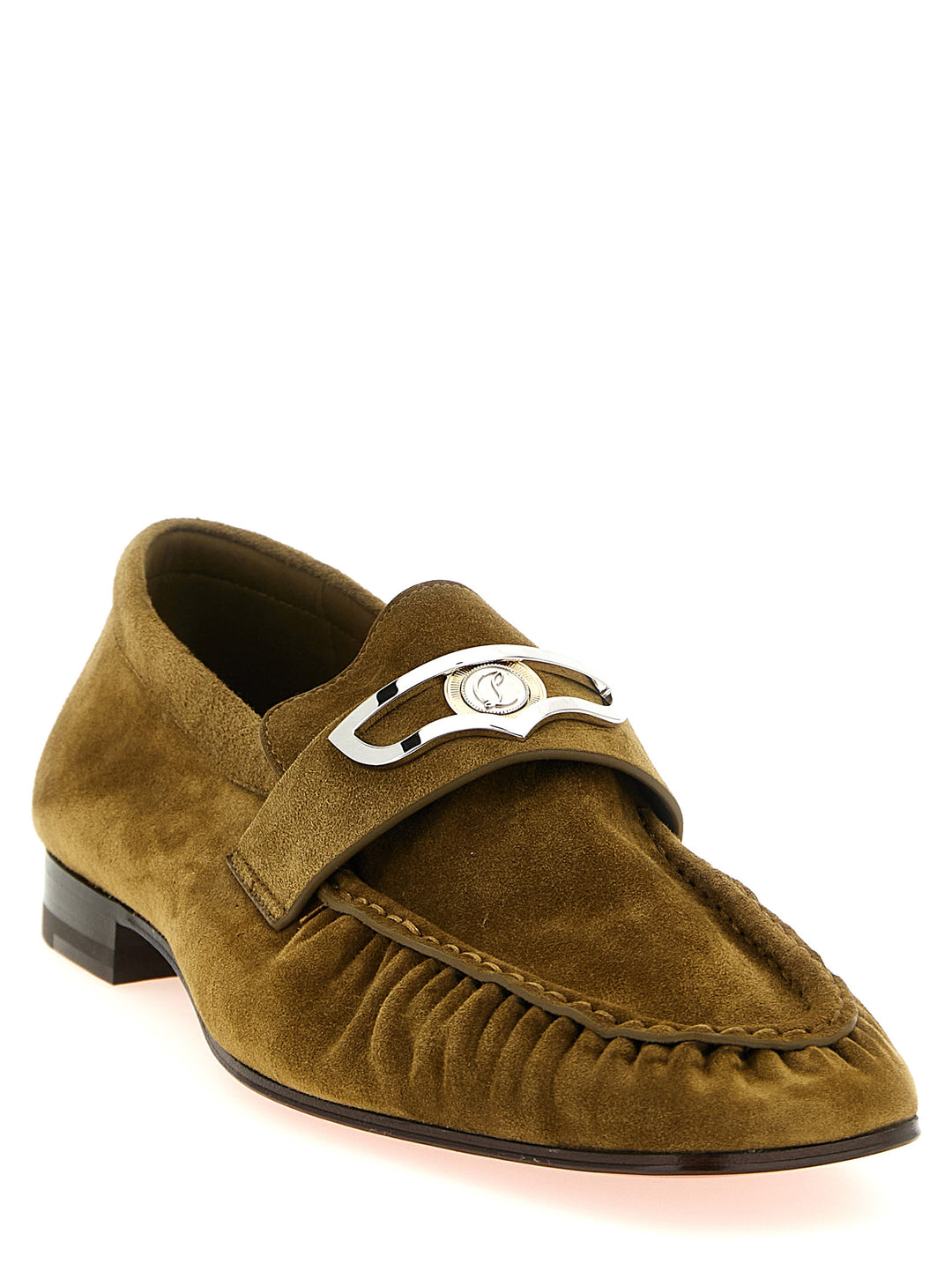 Christian Louboutin slip-on-loafers i brunt kalveskinn
