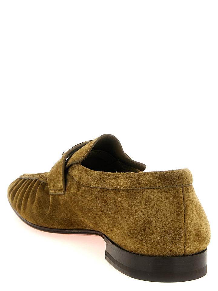 Christian Louboutin slip-on-loafers i brunt kalveskinn