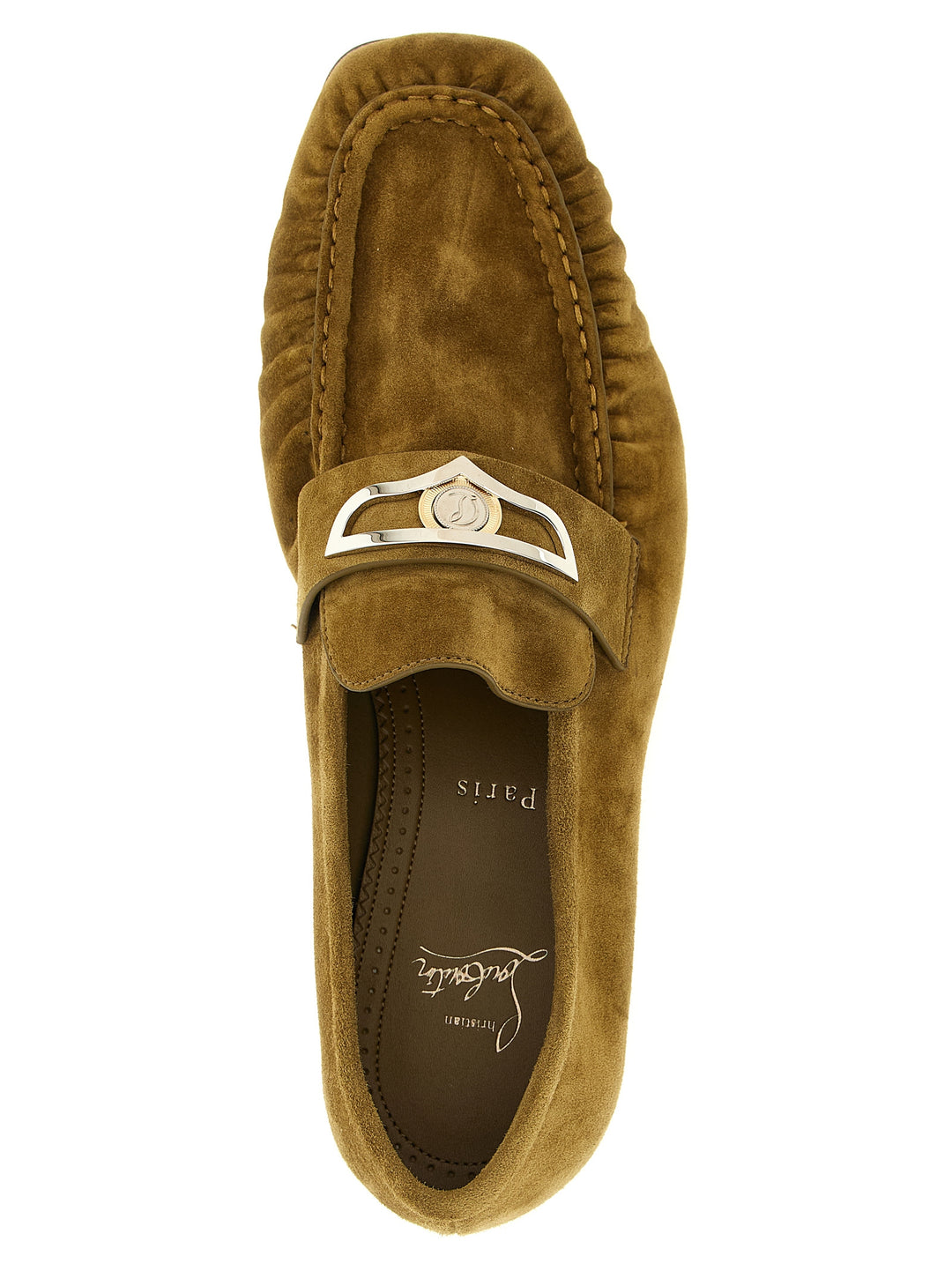 Christian Louboutin slip-on-loafers i brunt kalveskinn