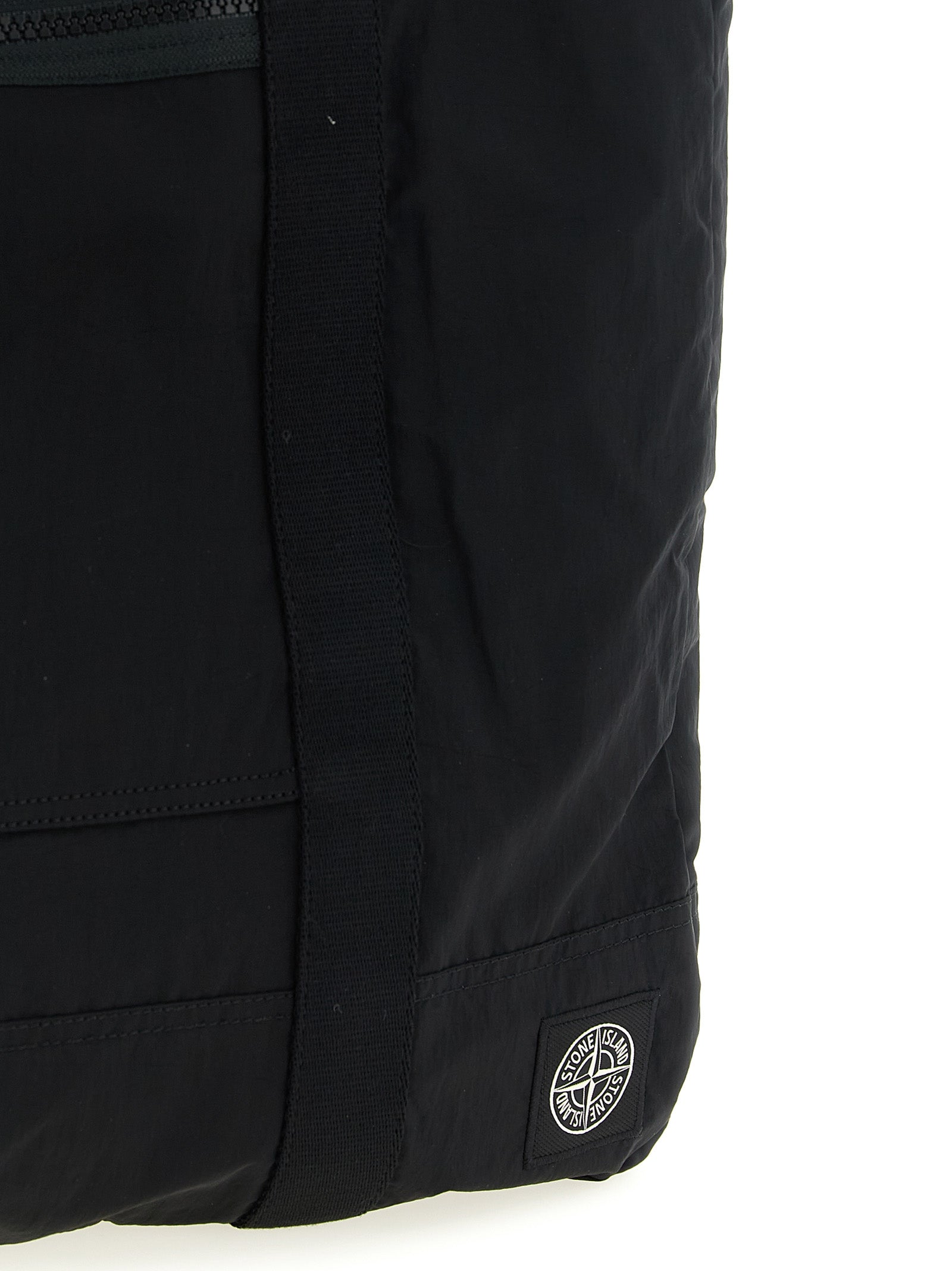 Stone Island Black Polyamide Tote Bag