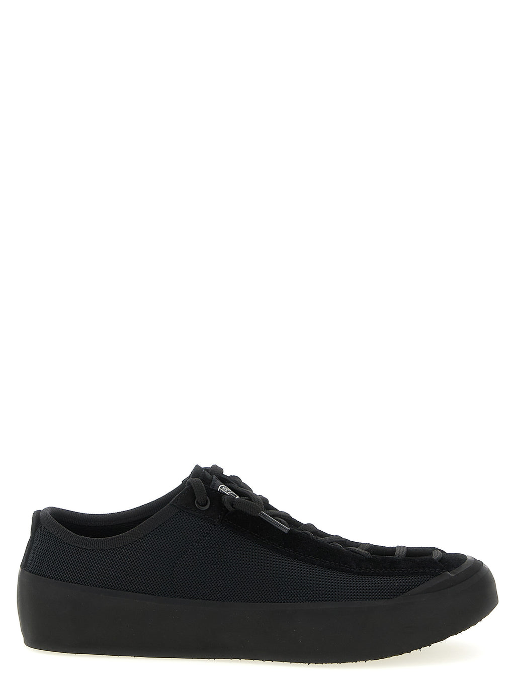 Stone Island Black Calfskin Athletic Sneakers