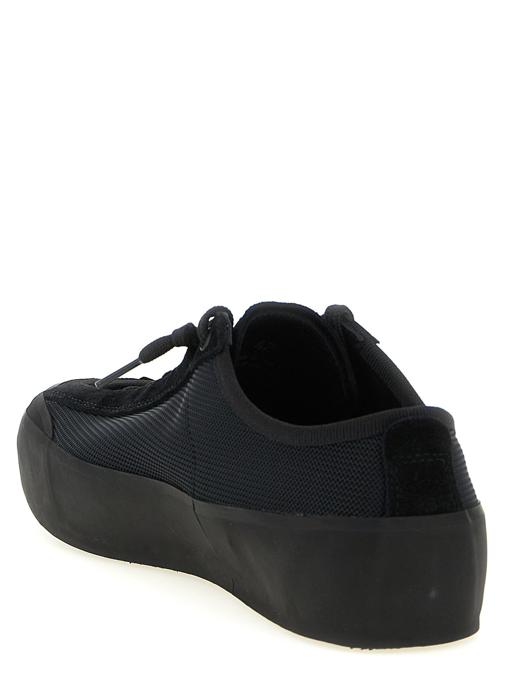 Stone Island Black Calfskin Athletic Sneakers