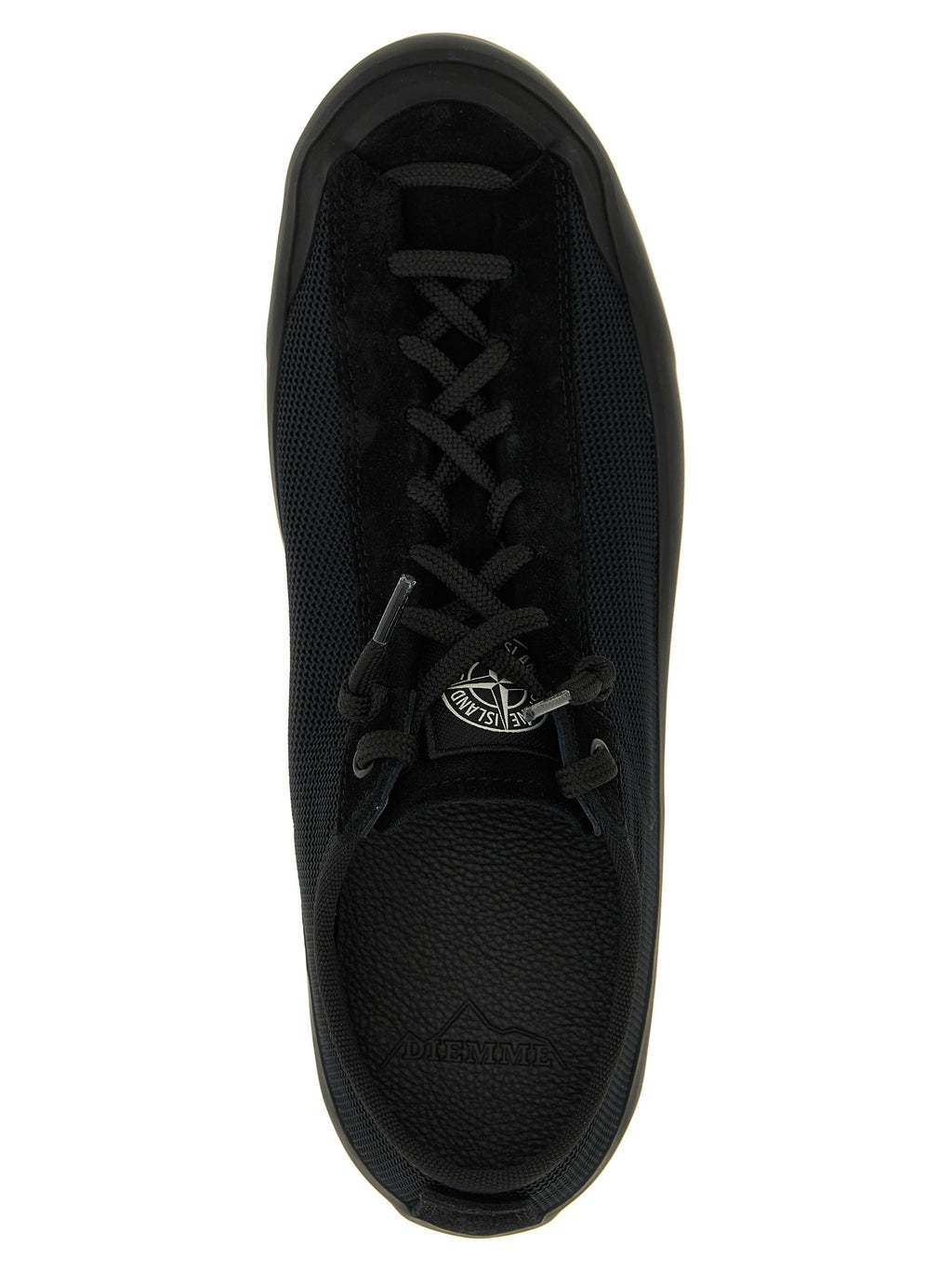Stone Island Black Calfskin Athletic Sneakers