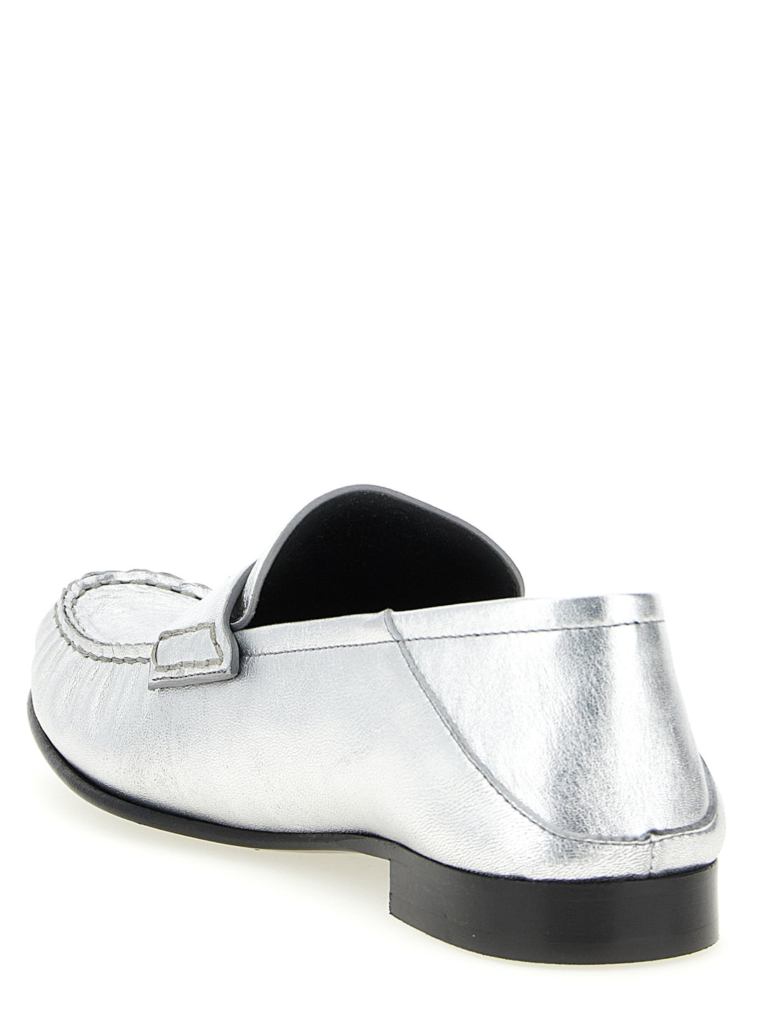Versace Silver Lammeskinn Slip-On Loafers