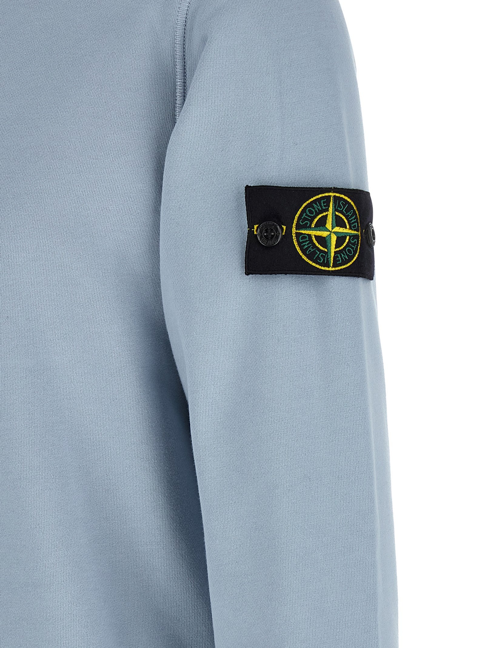 Stone Island Blue Cotton Sweatshirt