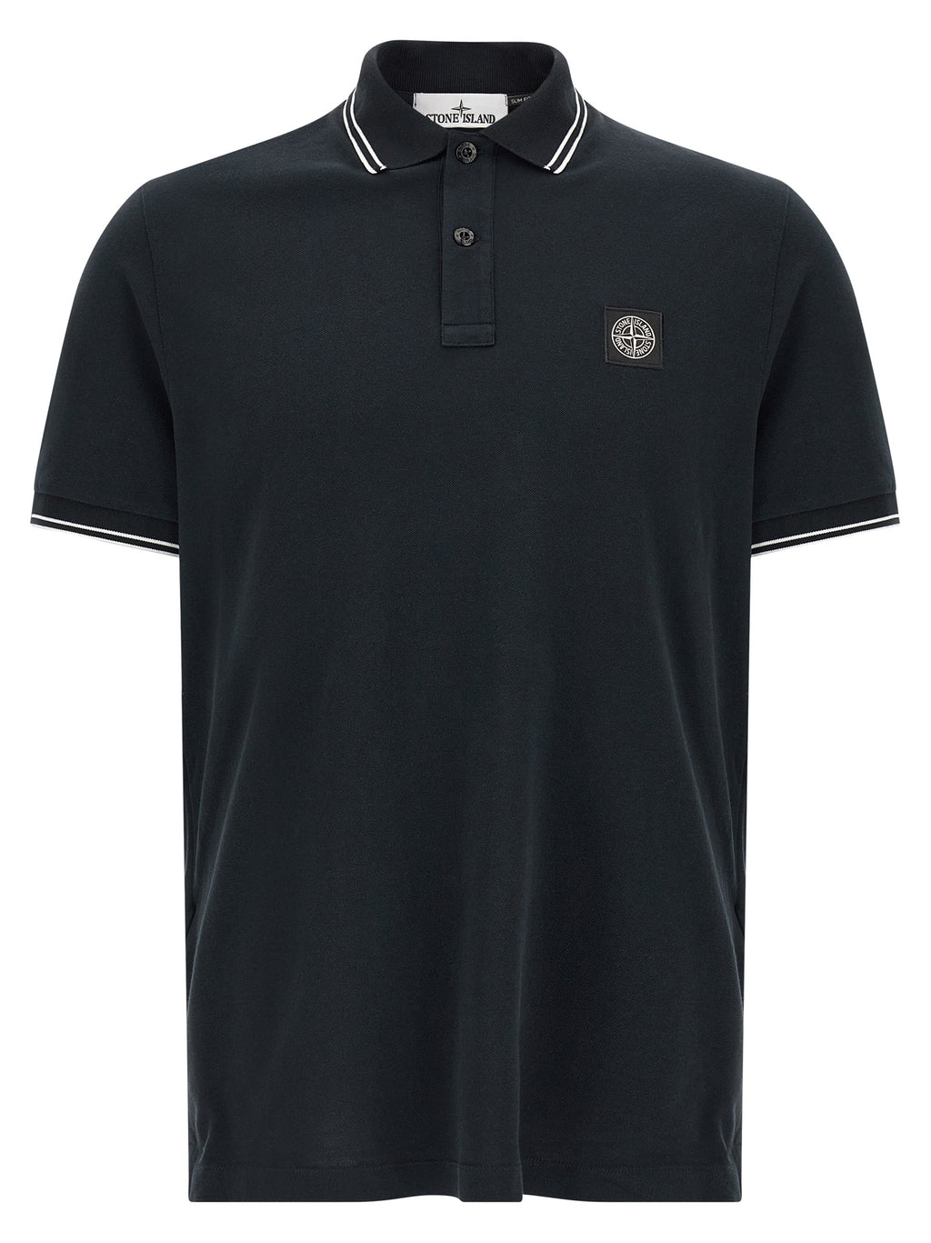 Stone Island Blue Cotton Polo Shirt