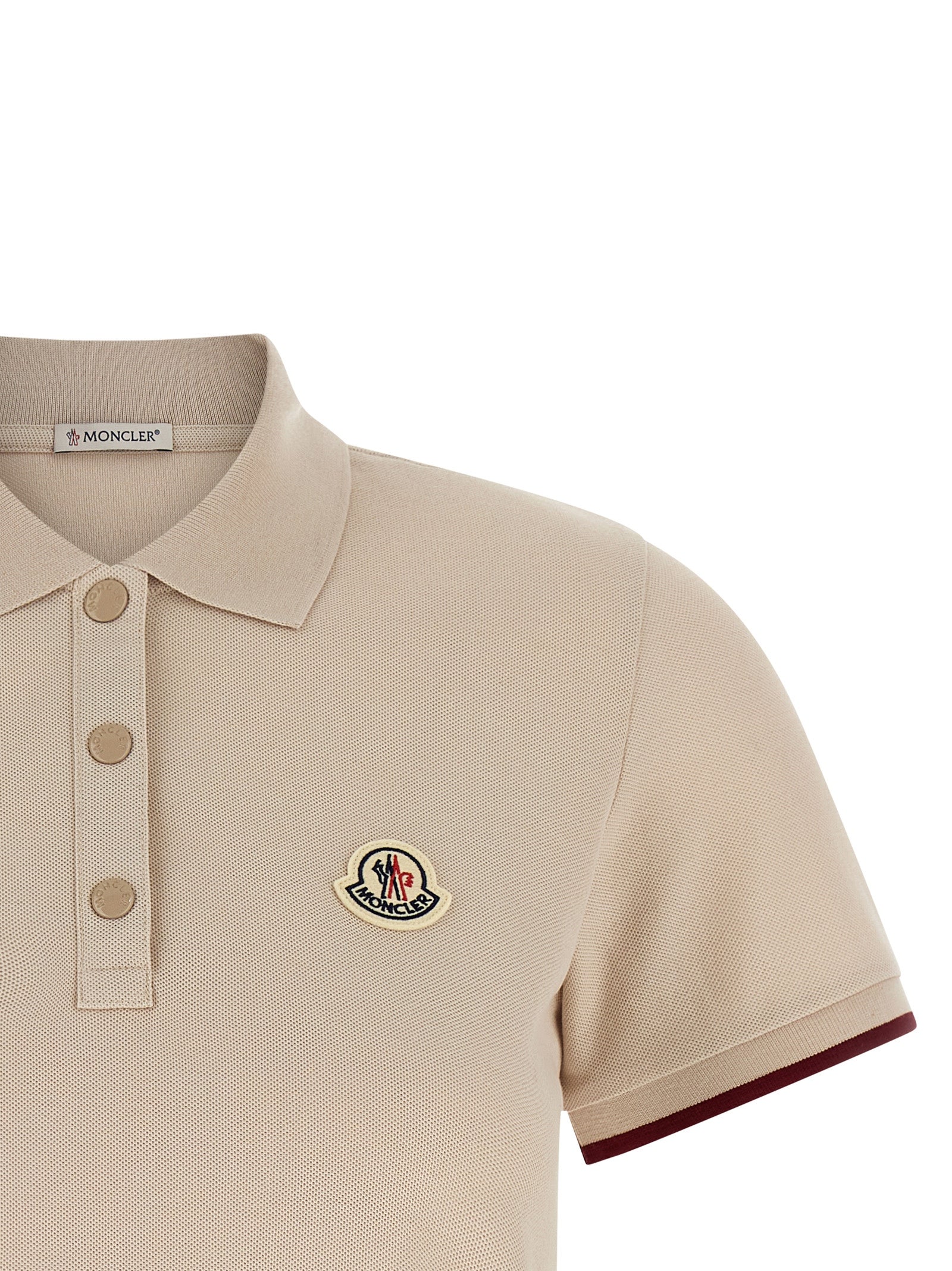 Moncler Beige Cotton Polo Shirt