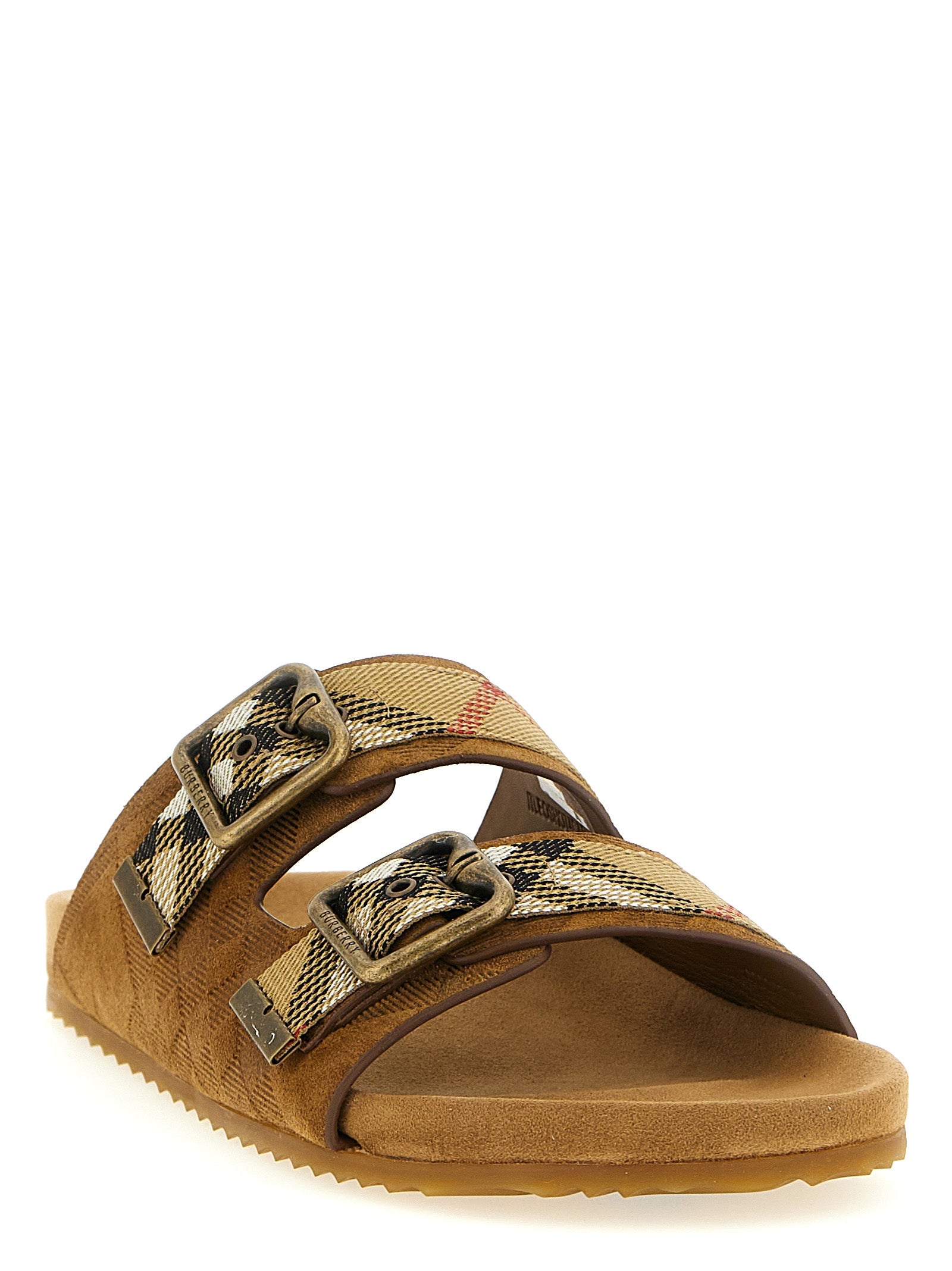 Burberry Brown Leather Slides