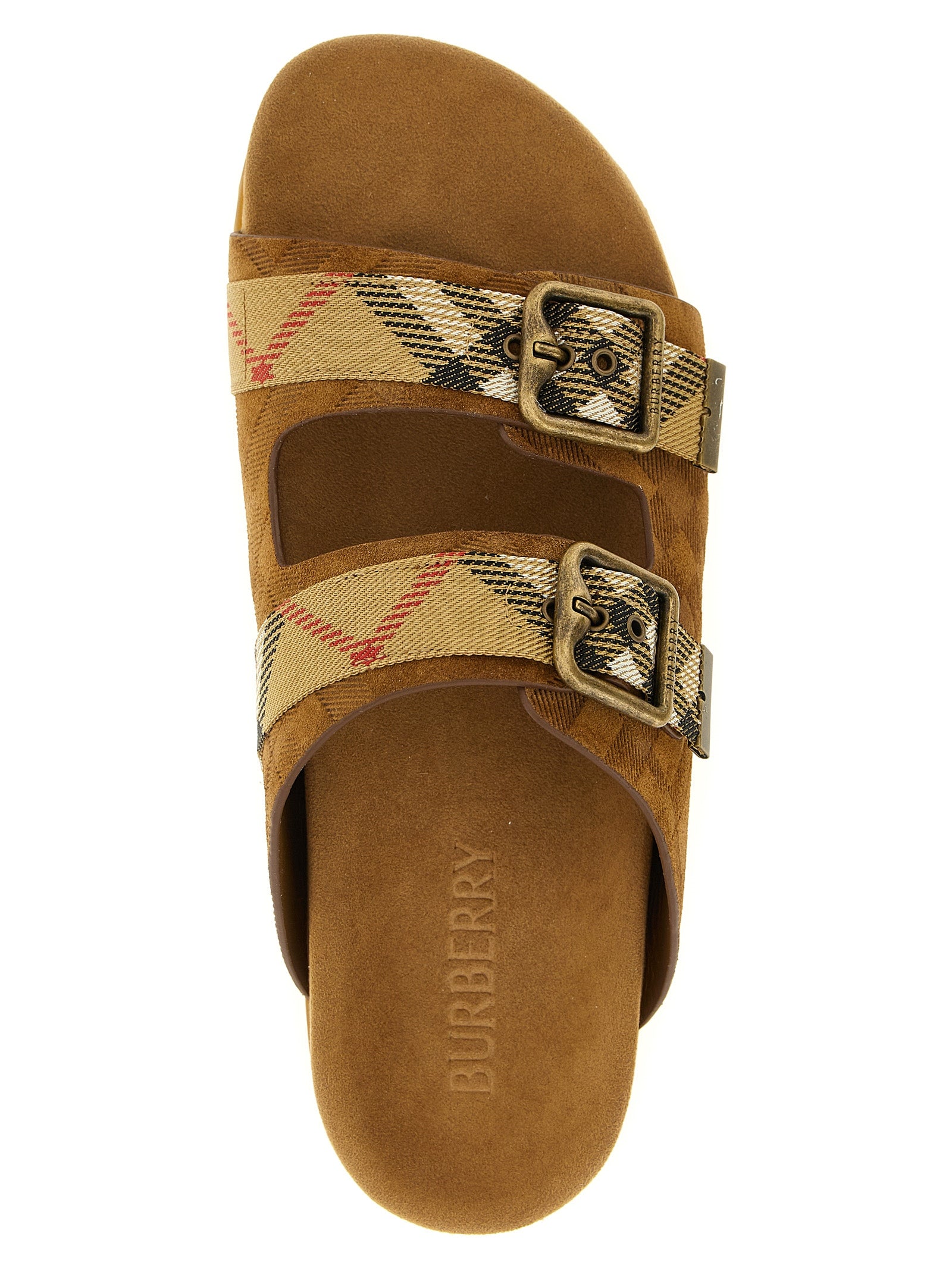 Burberry Brown Leather Slides