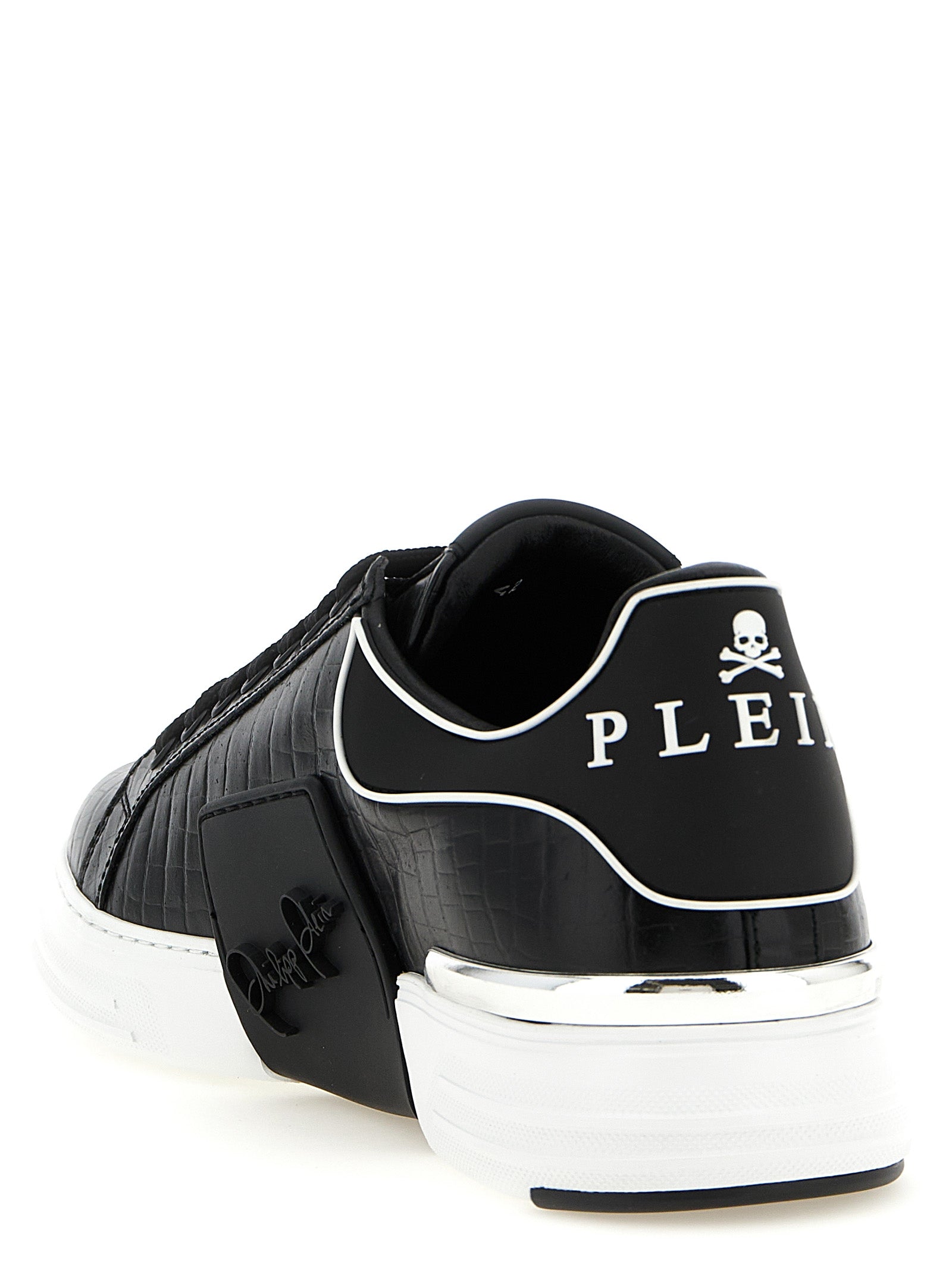Black Cowhide Low Top Sneakers