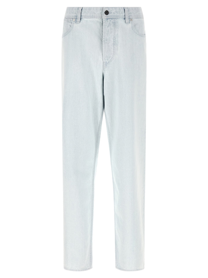 Stone Island Blå Bomullsjeans med Rett Passform