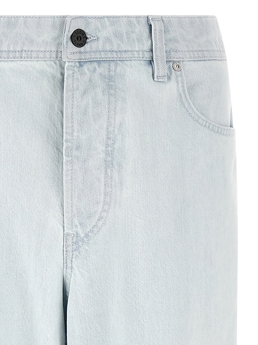 Stone Island Blå Bomullsjeans med Rett Passform