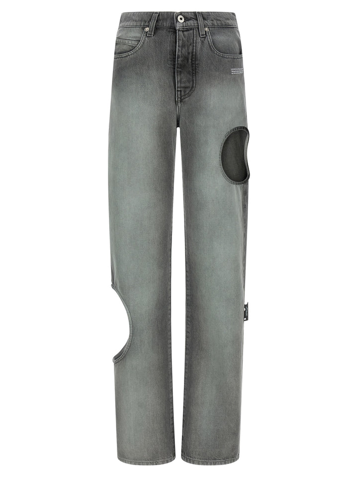 Off-White grå rette jeans i bomull