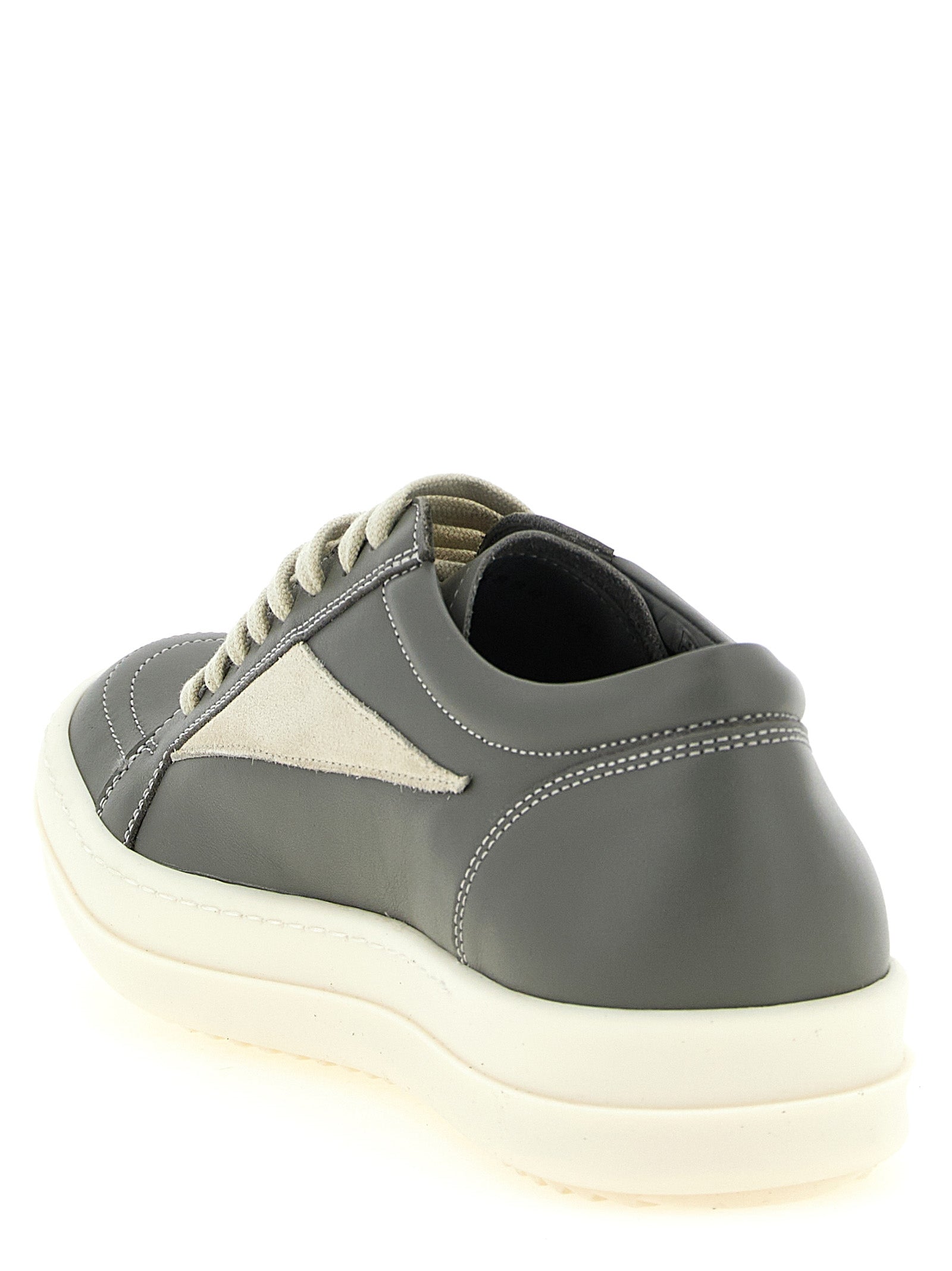 Rick Owens grå lave sneakers i kuskinn
