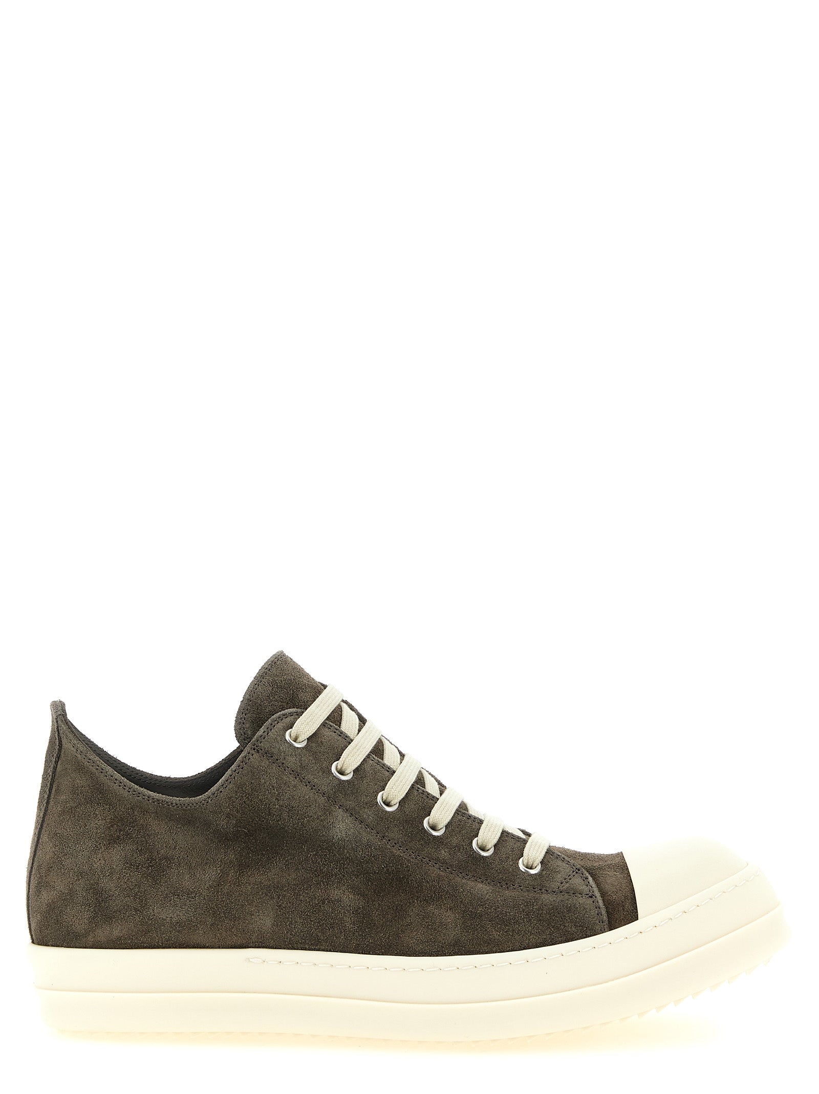 Rick Owens Gray Calfskin Low Top Sneakers