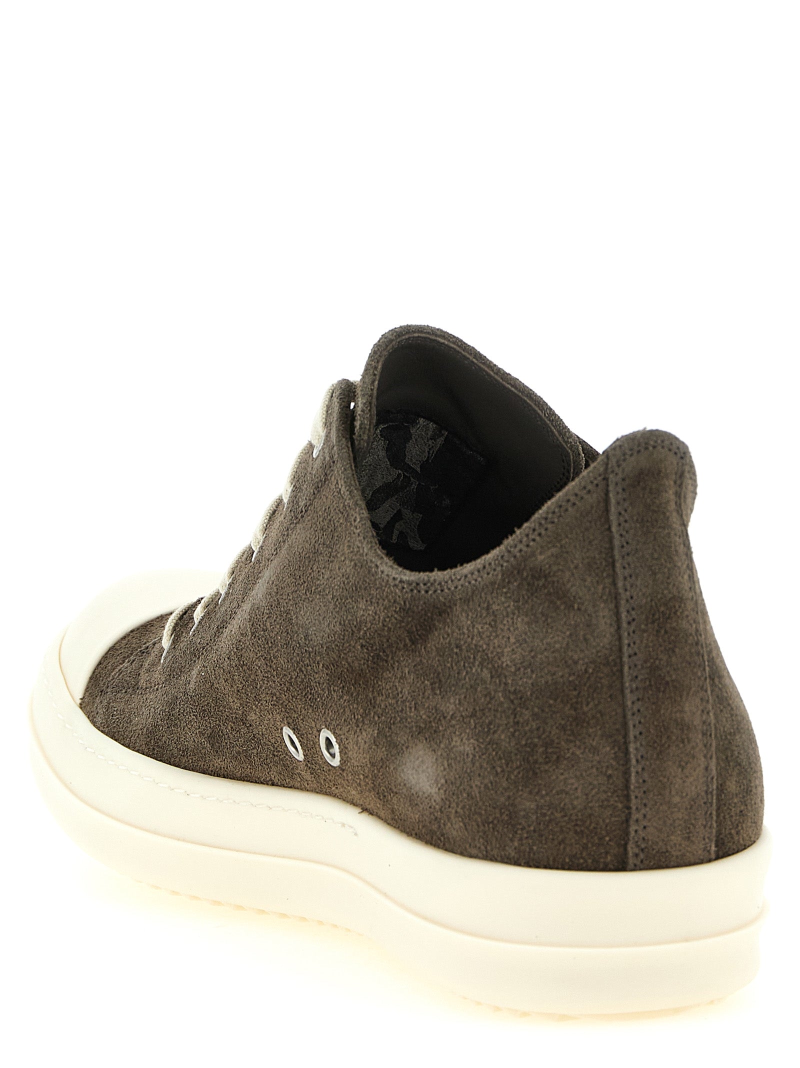 Rick Owens Gray Calfskin Low Top Sneakers