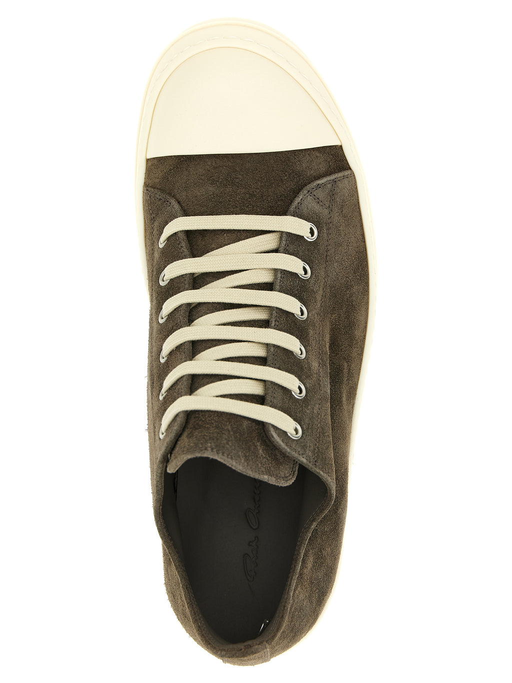 Rick Owens Gray Calfskin Low Top Sneakers