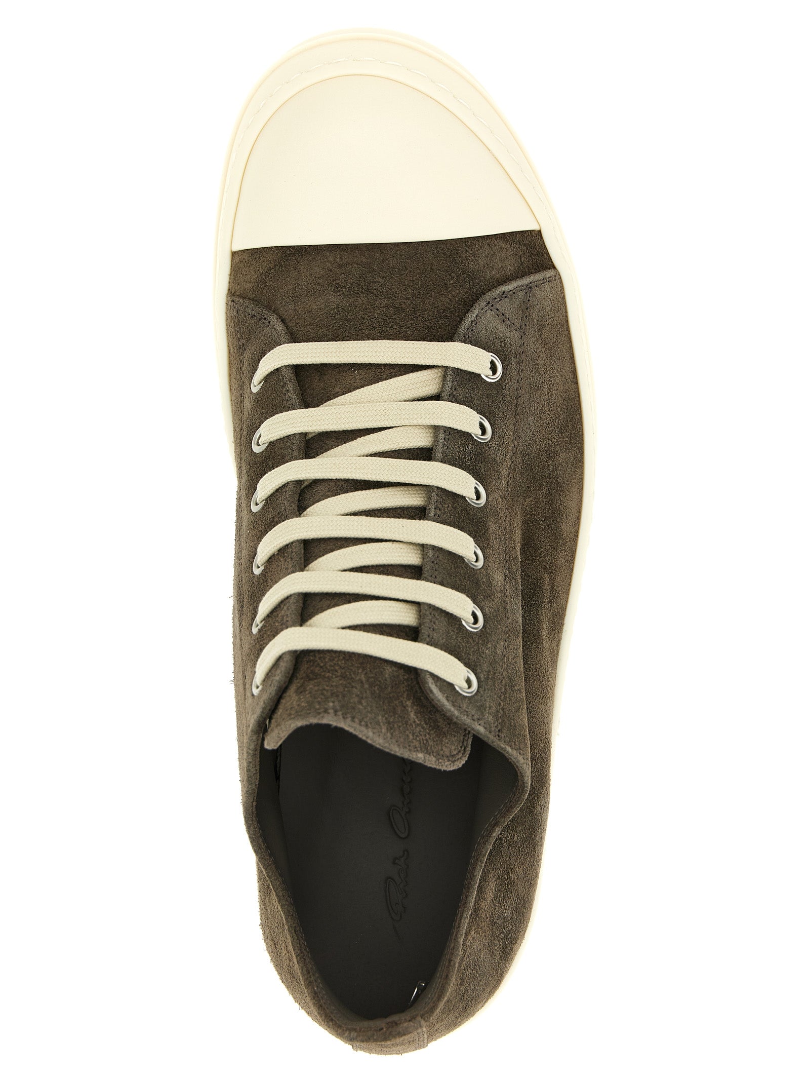 Rick Owens Gray Calfskin Low Top Sneakers