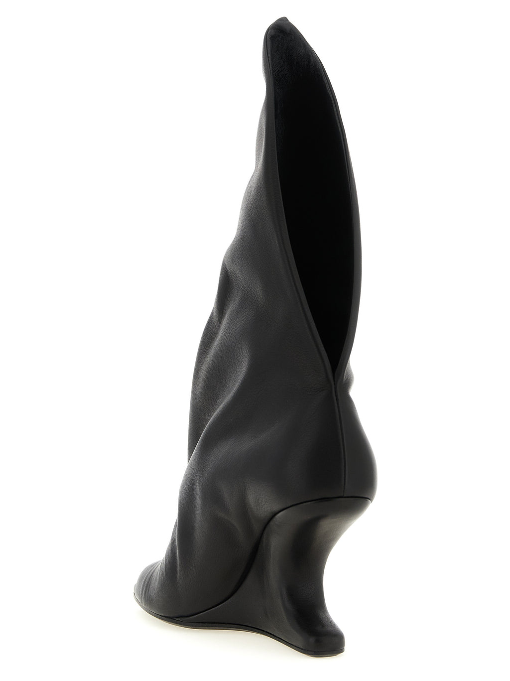 Rick Owens Black Calfskin Stiletto Heel Sandals