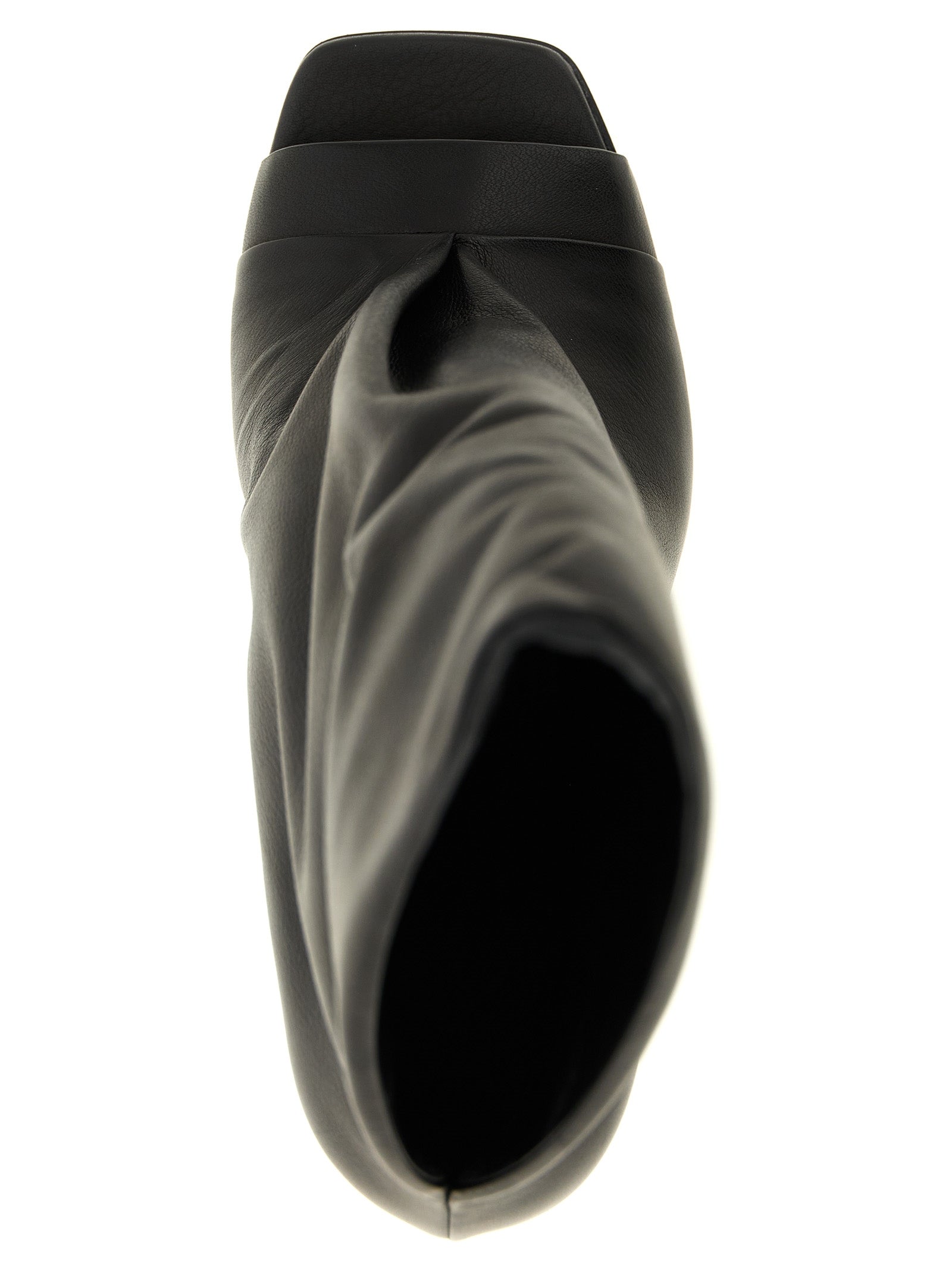 Black Calfskin Stiletto Heel Sandals