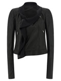 Rick Owens Black Lamb Leather Leather Jacket