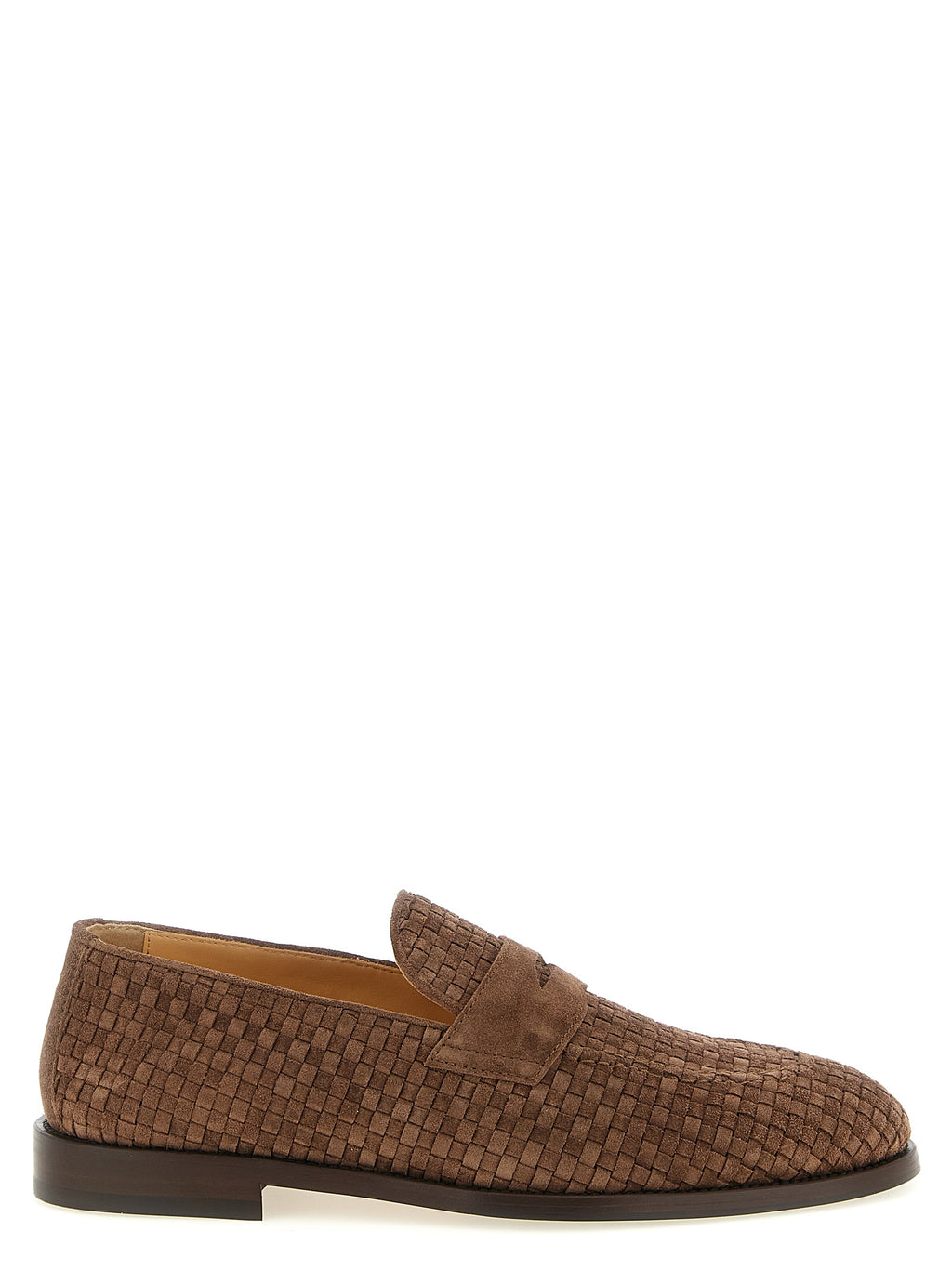 Brunello Cucinelli Brown Calfskin Slip-On Loafers