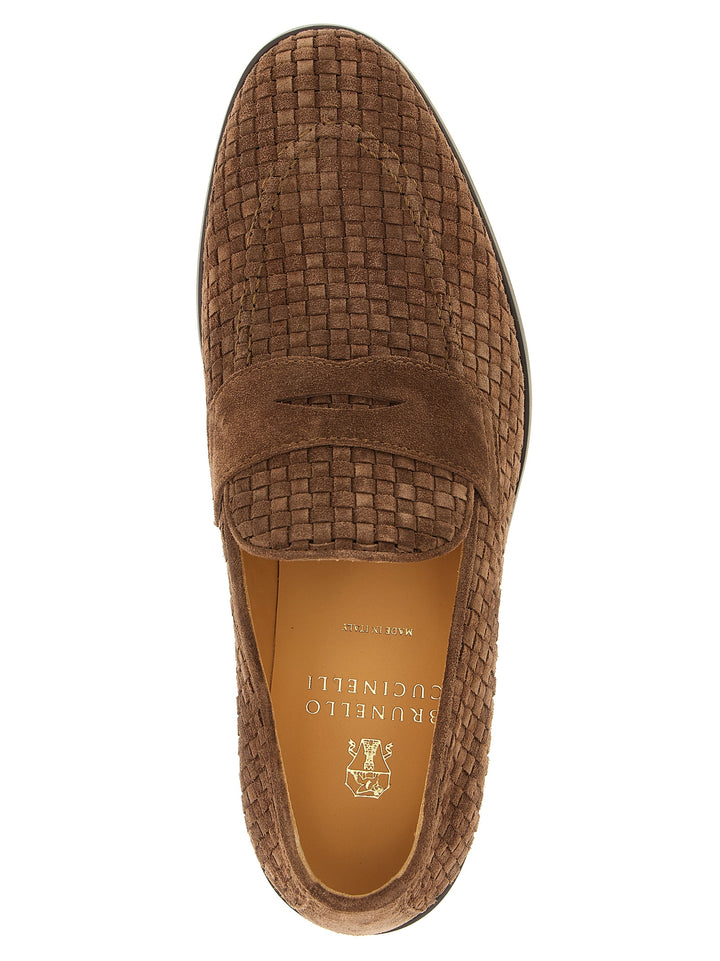 Brunello Cucinelli Brune Loafers i Kalveskinn