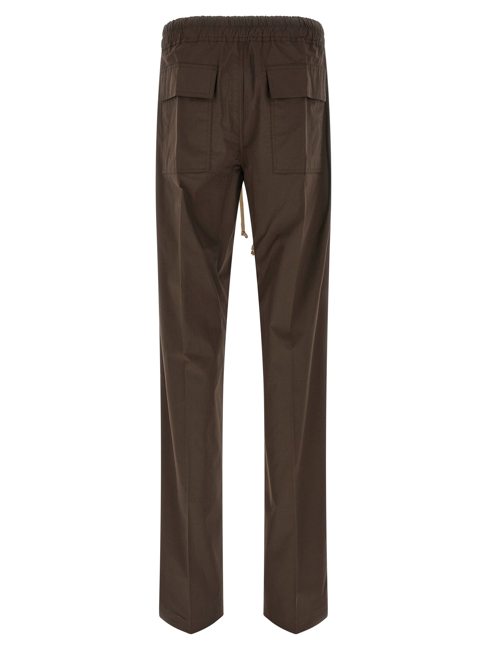 Brown Cotton Casual Pants