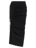 Rick Owens Black Cotton Midi Skirt