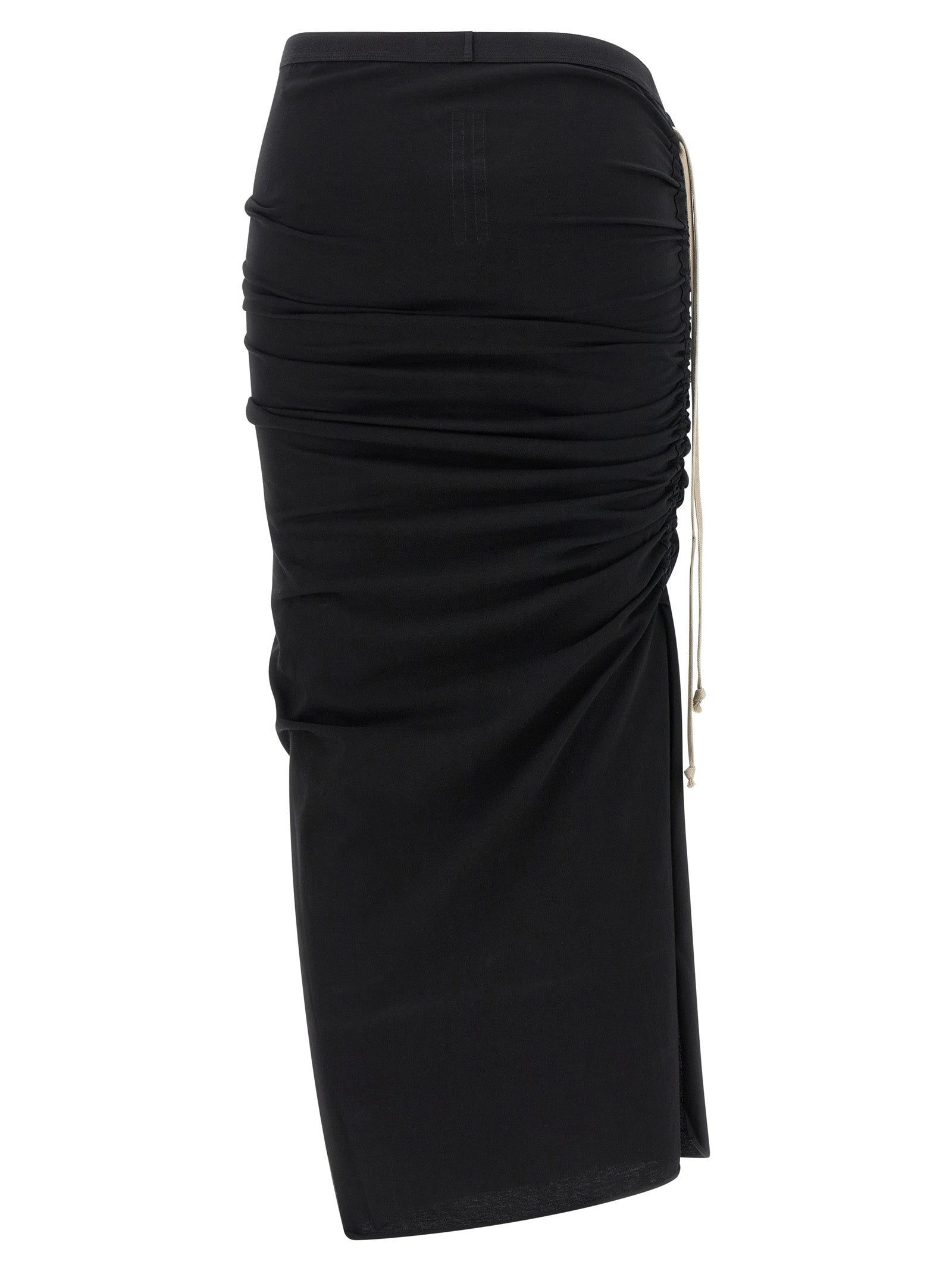 Black Cotton Midi Skirt