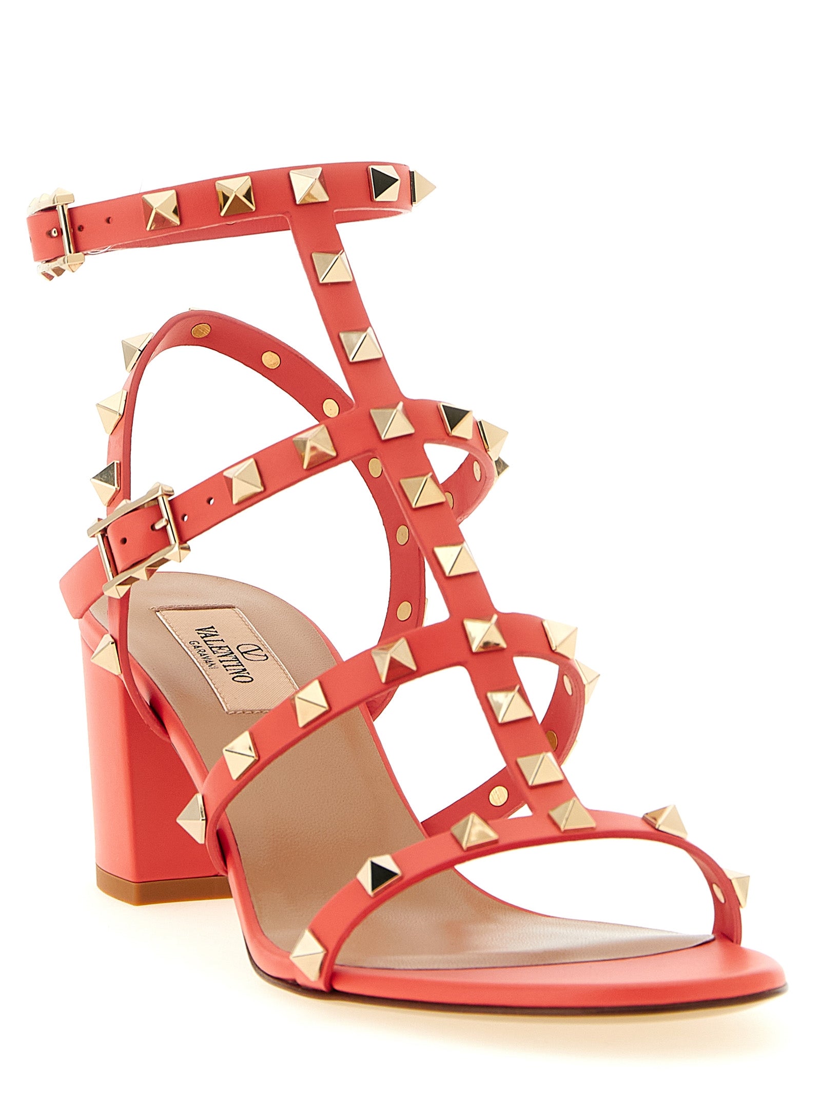 Valentino Garavani Orange Calfskin Platform Sandals