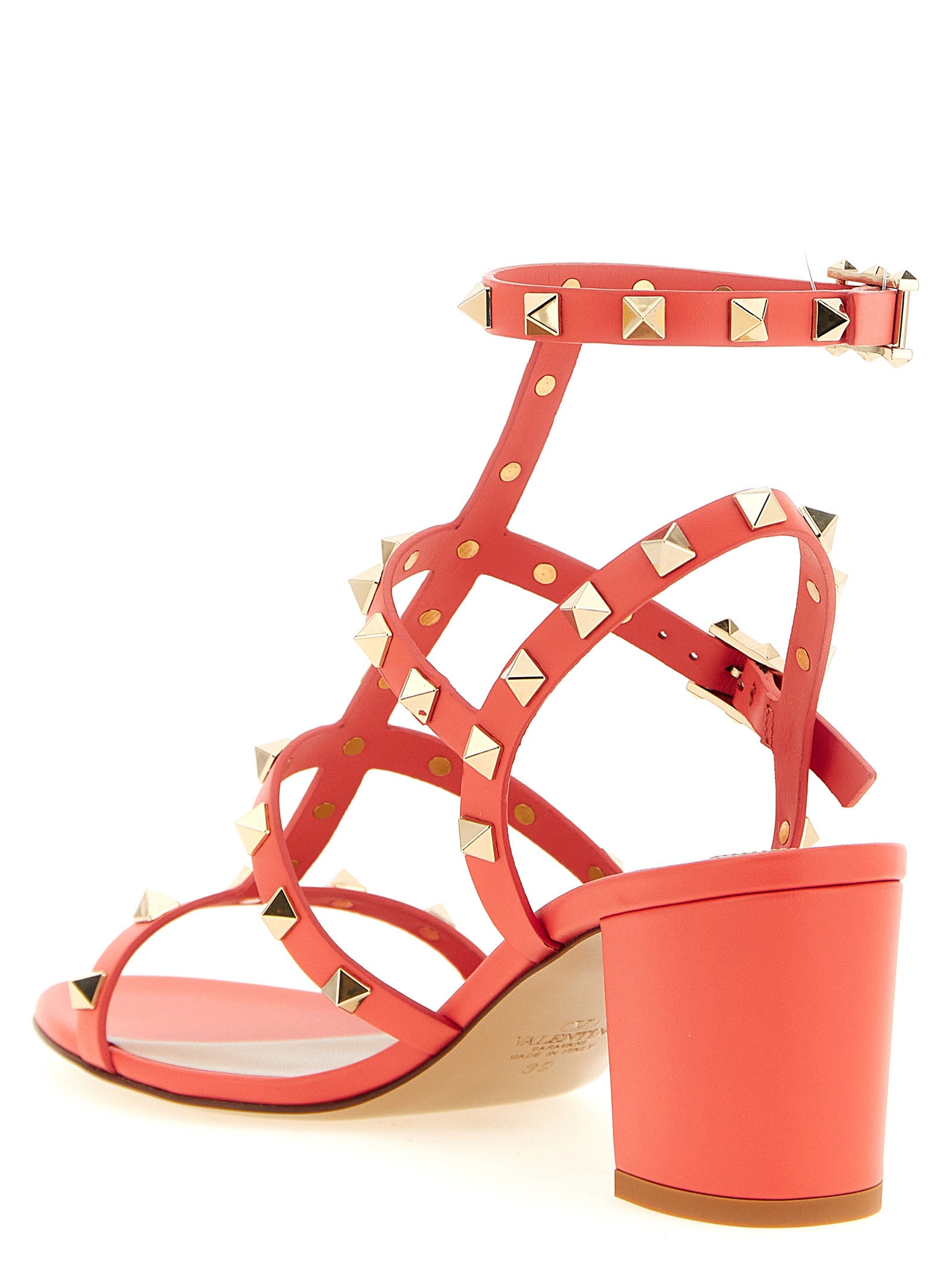 Valentino Garavani Orange Calfskin Platform Sandals