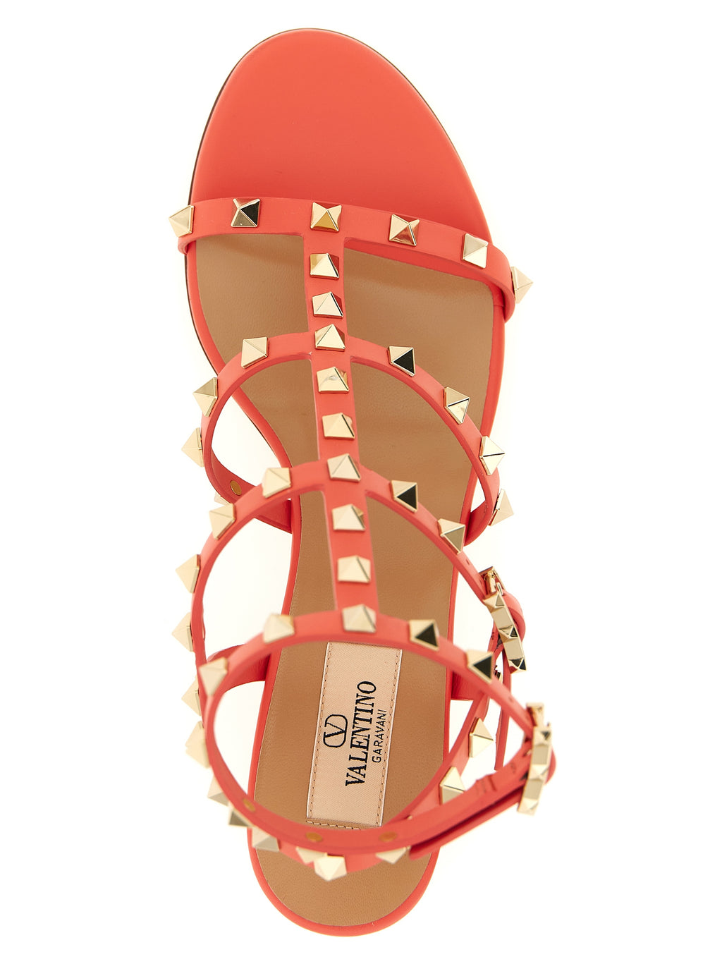 Valentino Garavani Orange Calfskin Platform Sandals