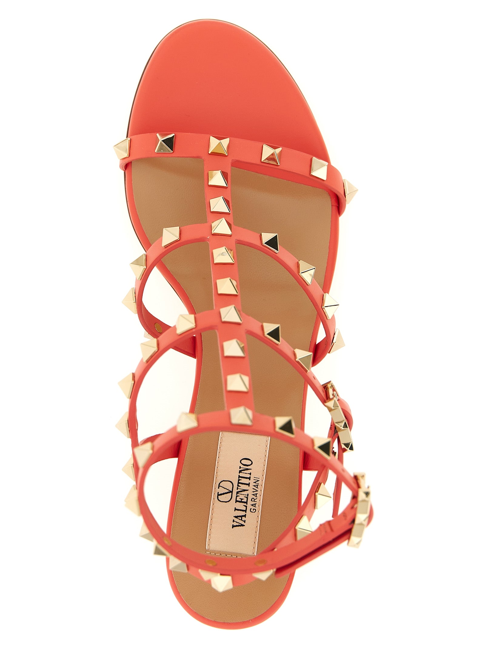 Valentino Garavani Orange Calfskin Platform Sandals