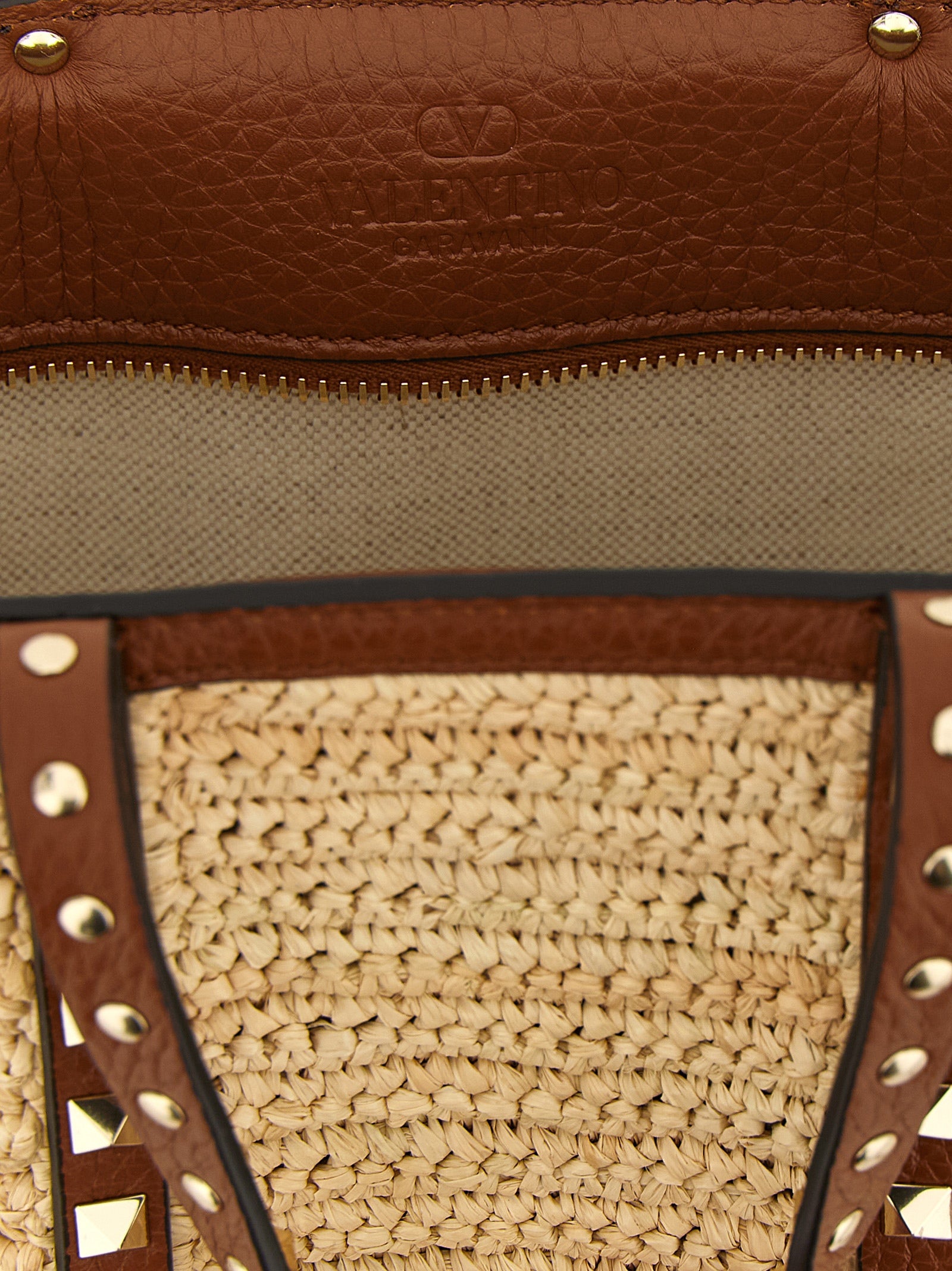 Valentino Garavani Beige Strå Tote Bag