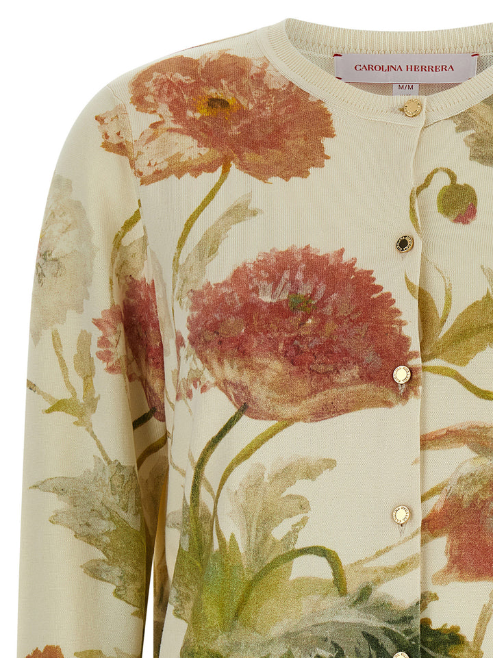 Carolina Herrera Hvit Silke Cardigan