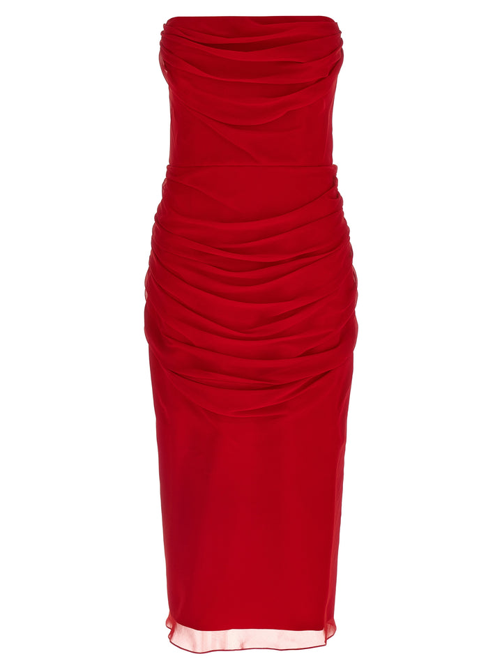 Carolina Herrera Flerfarget Midi-kjole i Silke