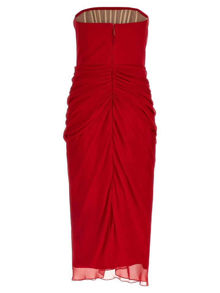 Carolina Herrera Flerfarget Midi-kjole i Silke